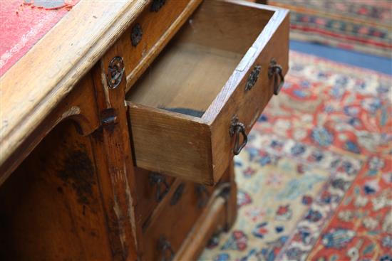 Gillows after a design by A.W.N.Pugin. A Victorian gothic revival oak desk, W. 5ft. D. 2ft 6in. H.2ft 6in.